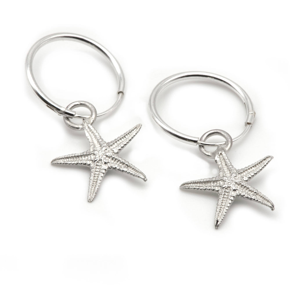 Real Starfish Hoop Earrings